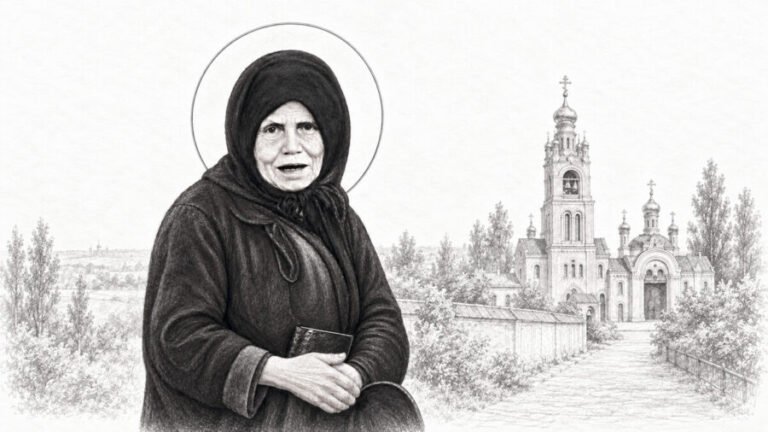 Матушка Алипия на фоне Голосеевского монастыря — новый акафист