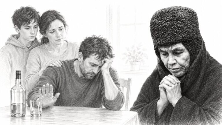 Матушка Алипия молится о человеке, страдающем от пьянства и зависимости, и о его близких
