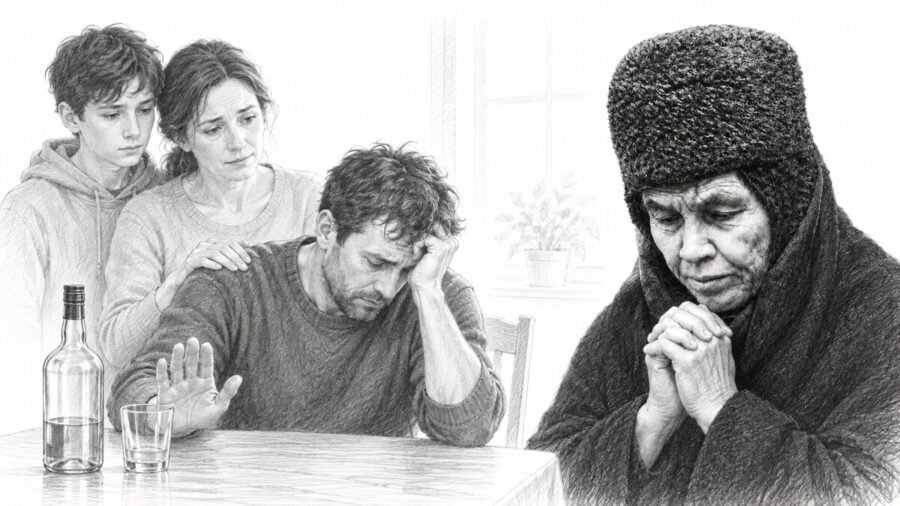 Матушка Алипия молится о человеке, страдающем от пьянства и зависимости, и о его близких